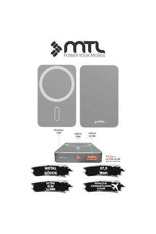 10000 Mah 15w+22.5w Turbo Şarj Dahili Kablolu 37.5w Led Göstergeli Pd Ve Qc 3.0 Powerbank Mt4610 Çok Renkli