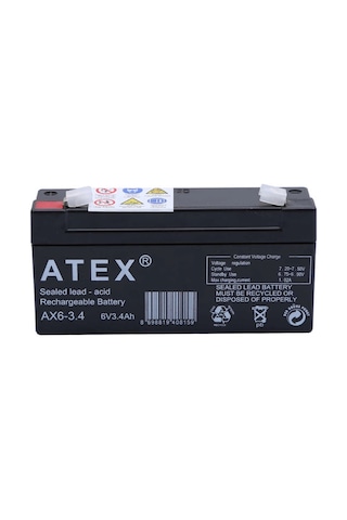 Ax6-3.4 6v 3.4ah Yatay Akü