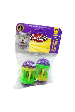 Catlife Zilli Kedi Oyuncağı 2'li Çok Renkli