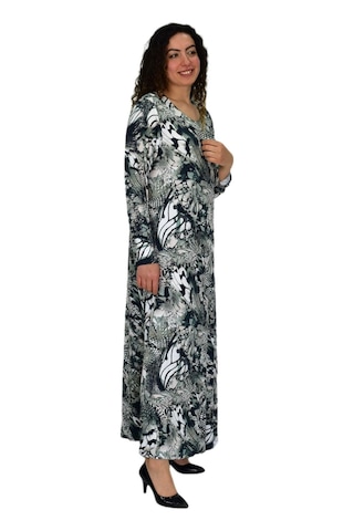 Kadın Uzun Kol Likralı Viskon Elbise Bgl-st04673 Yeşil