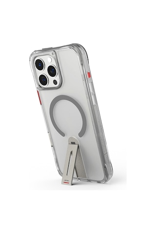 Apple Uyumlu iPhone 16 Pro Kılıf Magsafe Şarj Özellik 360 Derece Dönebilen Standlı Skinarma Helix Kapak Titanyum