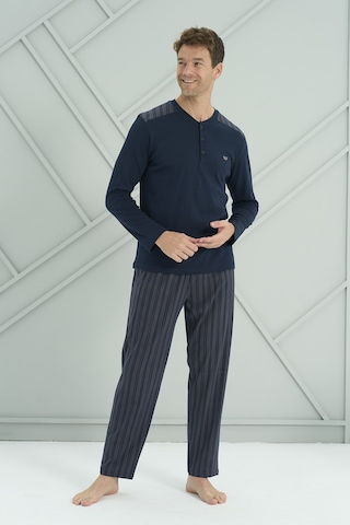 Erkek Interlok Penye Uzun Kol Pijama Takımı 2237 Lacivert02 Lacivert02