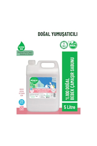 Siveno %100 Doğal Bebek Çamaşır Sabunu Kendinden Yumuşatıcılı Bitkisel Deterjan Vegan 5000 ml