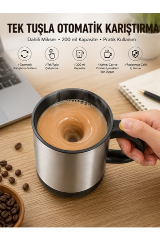 Kupa & Bardak Mikser Kupa Yazılı Mug Bardak Karıştırma Özelliği