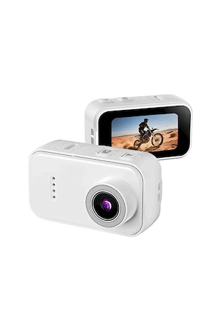 F2 2k 1080p Parmak Kamera 130 Geniş Açı Ips Ekranlı 25g Mini Taşınabilir Cep Kamerası Beyaz