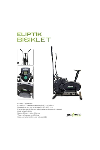 Proforce Manyetik Eliptik Fitness Bisikleti Blackway Siyah