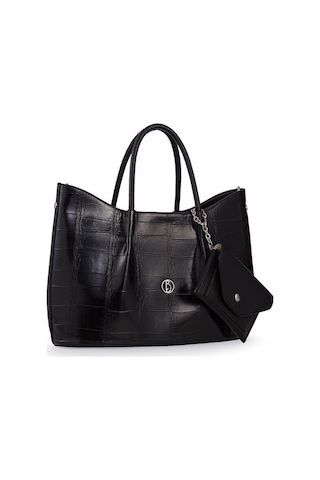 Bilik Deri Logo Detaylı Siyah Kadın El Çantası Riv 147-kr Siyah