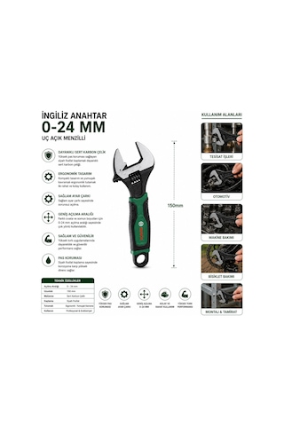 Bosch 1600a039hn Kurbağacık İngiliz Anahtar 6" 150 Mm- 6'li Paket