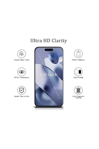 Apple iPhone Uyumlu 16 Pro Max Nano Ekran Koruyucu Kırılmaz Cam - İnce Ve Esnek
