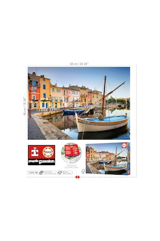 Educa 1000 Parça Proven Martigues Limanı Puzzle - 19928 - Harbour In Martigues Provence
