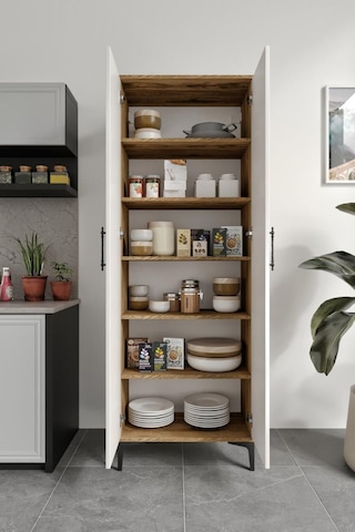 Plain Metal Ayak Metal Kulp Pla2200 Çok Amaçlı Dolap Mutfak Dolabı Banyo Dolabı Ayakkabılık Balkon Dolabı Killer Ekru Ceviz