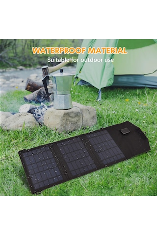 Hfambition 10.5w Çok Kristal Silikon Güneş Paneli, Usb Çıkışlı, 3 Katlı, Taşınabilir Güneş Şarj Cihazı 2a, 5v