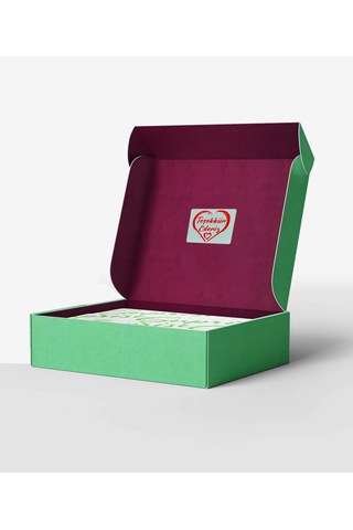 Kalp Desenli Teşekkür Etiketi - Thank You Sticker Yapışkanlı