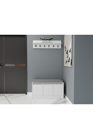 Mira Ayakkabı Dolabı-beyaz/beyaz Beyaz