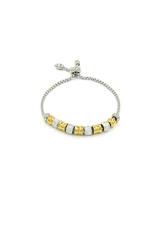 Brezza Lusso Jewelry Enesstore Zirkon Taşlı  Kadın Charm Çelik Bileklik Sarı