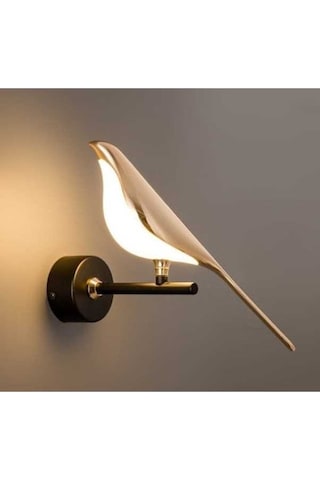 Besthome1 Saksağan Kuş Duvar Lambası, Modern Sanat Tasarımı, Balkon Lambader, Sıcak Işık, 3000k, Tek Kafa, 220v, Nu Siyah Siyah