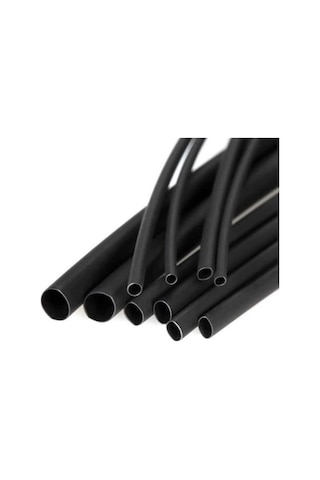 8mm Isı İle Daralan Siyah Makaron 5 Metre, Daralma Oranı 2/1, Çalışma -55/+125 Derece
