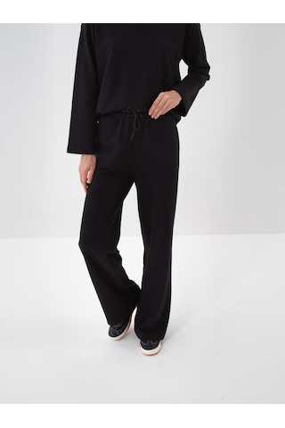 Xint Siyah Pamuk Dokulu Oversize Sweat Pantolon 470456