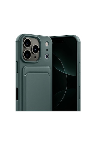 Newface - 112 - Apple Apple iPhone Uyumlu 17 Pro Max Kelvin Kartvizitli Silikon - - Myceshop - Koyu Yeşil