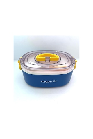 Vagonlife Paslanmaz Çelik Tek Bölmeli Yemek Kabı - Lunch Box Vgn540 Mavi Mavi