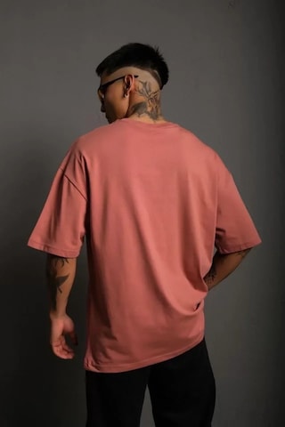 Efnaz Style Erkek 24/1 Düz A Kalite Oversize T-shirt - Gül Kurusu Mavi