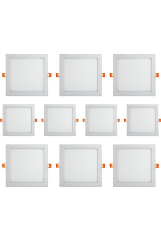 Maxled 10 Adet 12w Sıva Altı Kare Led Panel 6500k Beyaz Mx-1032 Beyaz Kasa
