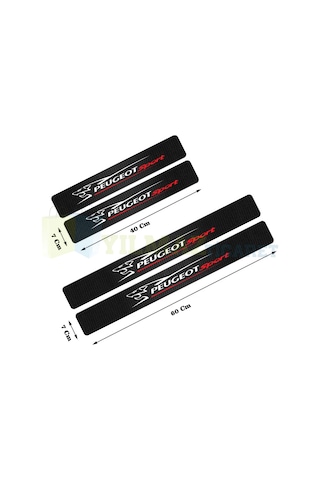 Peugeot Sport Karbon Kapı Eşiği Koruma Oto Sticker Etiket 4 Parça