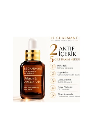 Arbutin Ve Azelaik Asit Leke Karşıtı Cilt Tonu Eşitleyici Aydınlatıcı Yüz Serumu 30 Ml