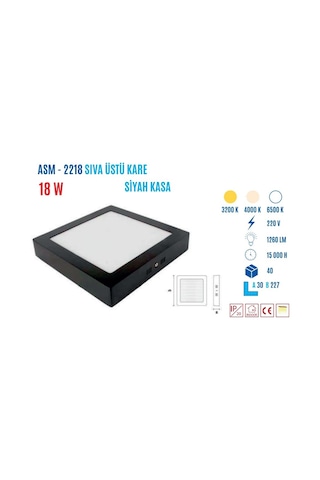 Ycl Asm-2218g 18w S.üstü Kare Led Panel Günışığı