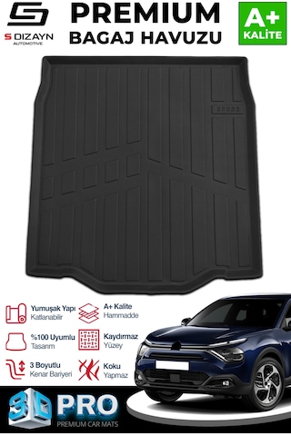 S-dizayn Citroen C4x İnce Stepne 3d Pro Bagaj Havuzu 2023 Üzeri A+ Kalite