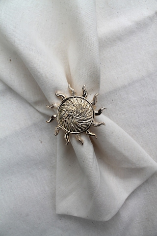 6 Adet Gold Güneş Metal Peçete Halkası - Napkin Ring M1