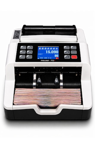 Sesli Karışık Para Sayma Makinesi Mıx 70+ Beyaz Ve Gri Tl - Euro Karışık Sayım, Dolar Adet Sayım