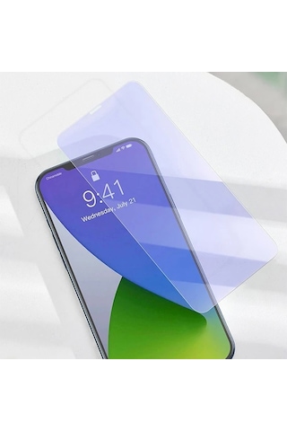 Baseus iPhone Uyumlu 12 Pro Max 6.7 0.3mm Antiblue Light Tempered Cam Ekran Koruyucu 2adet- 5775