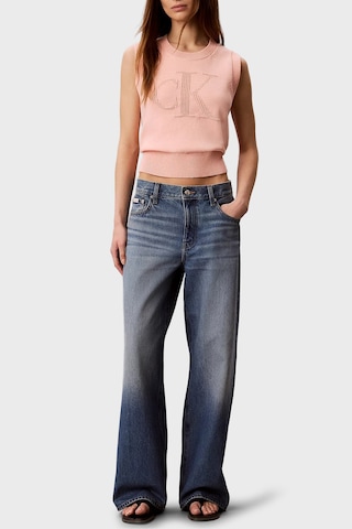 Calvin Klein % 100 Pamuk Dokulu Logo Monogramlı Süveter Lv047g321g4tj Bayan Süveter Lv047g321g 4tj Şeftali