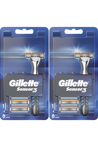 Gillette Sensor3 Tıraş Makinesi + Yedek Tıraş Bıçağı 2 x 6'lı