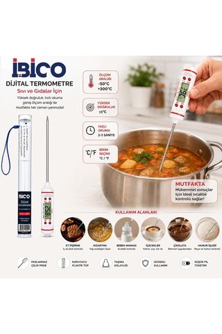 İbico İ11-004 Dijital Mutfak Termometresi Tp-101 -50 C & +300 C - 10'li Paket Diğer