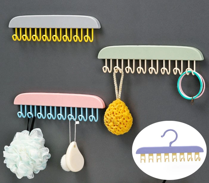 8 Kancalı Çok Amaçlı Yapışkanlı Askı 4741 Altın - Krom