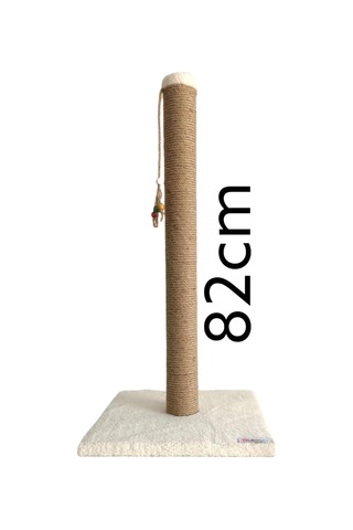 82 Cm Kedi Tırmalama Tahtası 8 Çap Boru Çapı Tek Parça Ekru
