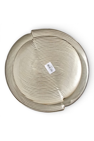 Sudedi Home Gold Renk Cam Pasta Tabağı Seti 6 Lı 19 Cm Sunum Tepsili Servis Seti Altın