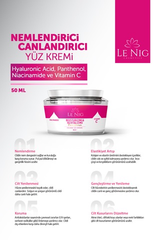 Le Nig Nemlendirici ve Canlandırıcı Yüz Kremi 50 ML
