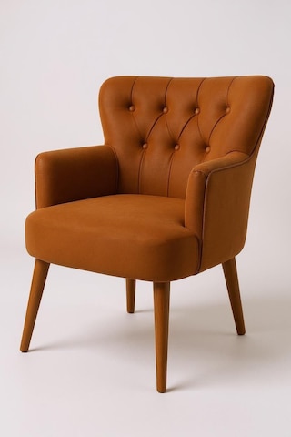 Roma Berjer - Modern Tekli Koltuk - Babyface Kumaş - Bakır