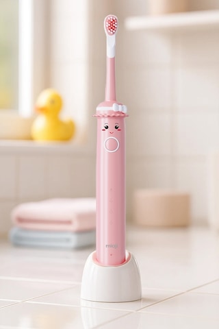 Mioji Oral B2 Kids Care Şarj Edilebilir Diş Fırçası Pembe + 3 Yedek Fırça Başlık ve Taşıma Çantası