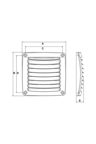 Plastik Havalandırma Izgarası 118 х 118 Mm Beyaz Karavan Tekne