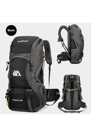 Yunboo 50l Dayanıklı Nylon Sırt Çantası - Kamp, Yürüyüş Ve Seyahat İçin Siyah