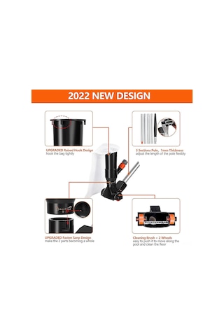 Ranyeek "yer Üstü Havuzu İçin 48'lik Ayarlanabilir Vakumlu Temizleyici - Güçlü Alüminyum Çubuk Ve Kilit Tasarımı"