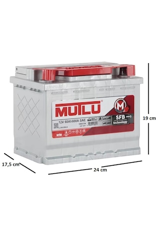Mutlu Akü 12 V 60 Ah 600 Sae 540 A En