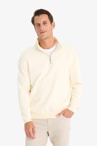DeFacto Relax Fit Dik Yaka Fermuarlı Basic Düz Kalın Sweatshirt E5334AX24WNER100