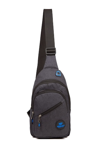 Newısh Polo Accessorıes Unisex Siyah Keten Kulaklık Çıkışlı Çapraz Askılı Bel Ve Omuz Çantası Siyah