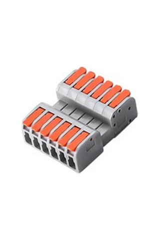 Koodmax 10 Adet Hızlı Kablo Ekleme Birleştirme Konnektörü - Altılı Klemens - Bağlantı Kesme Özellikli