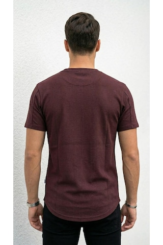 Plus Scorpion Erkek Slim Fit Basic Tişört Esnek, Terletmeyen Pike Dokulu Kumaş Kahverengi